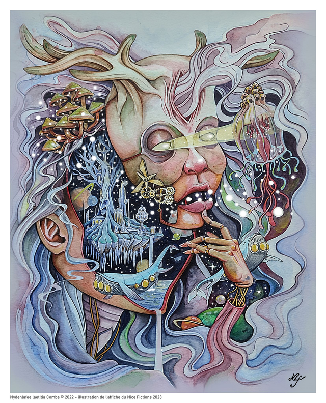 Impression d'art à la demande - aquarelle de l'affiche Nice Fictions 2023