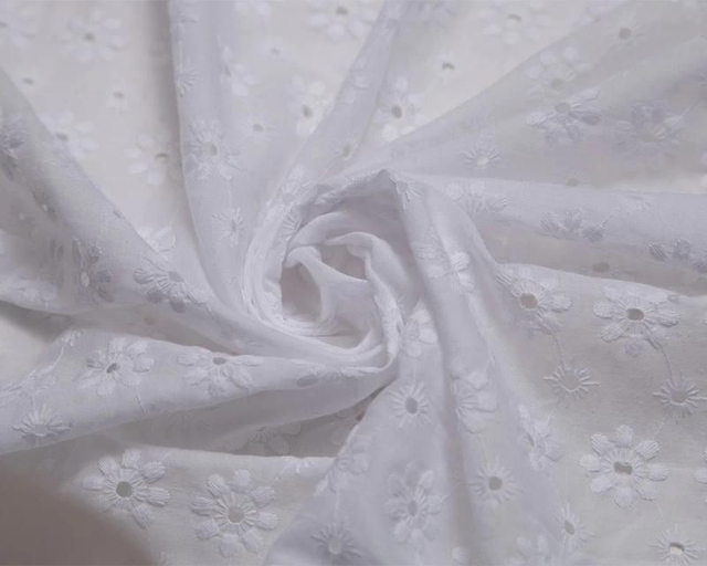 Cotton Anglais in White