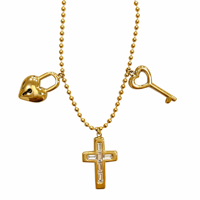 Pulsera acero dorado charms 