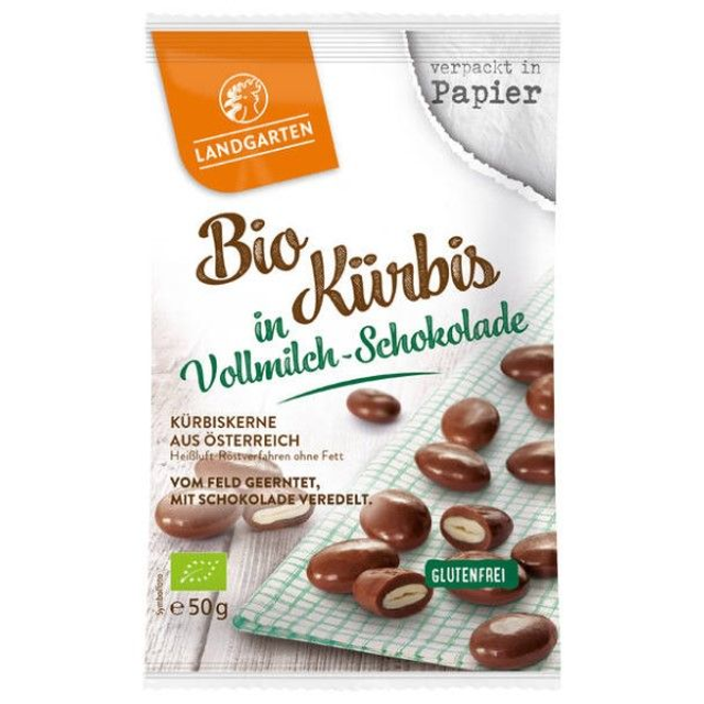 Landgarten Kürbis in Vollmilch-Schokolade 50g Tüte