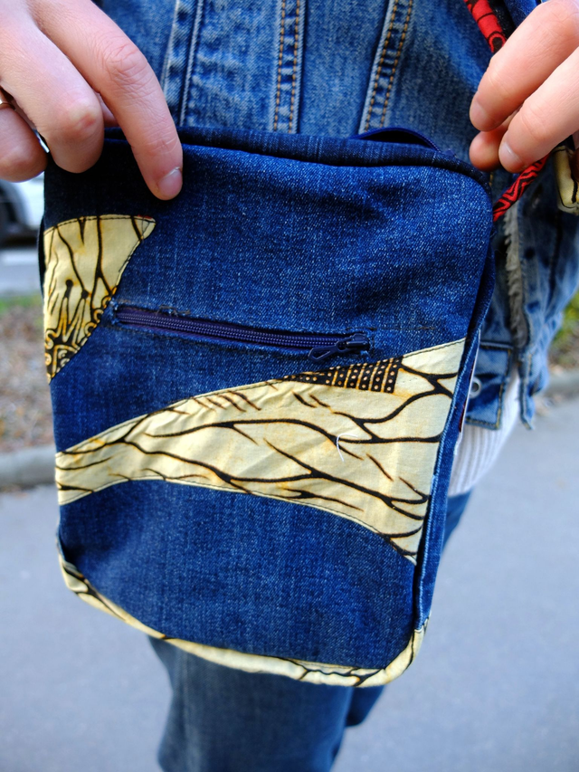 Sacoche MEDINA - Jean recyclé et wax | Création unique