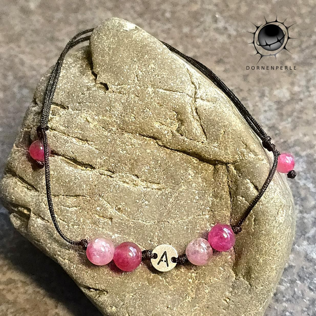 Initialen Armband "A" Melonen Turmalin