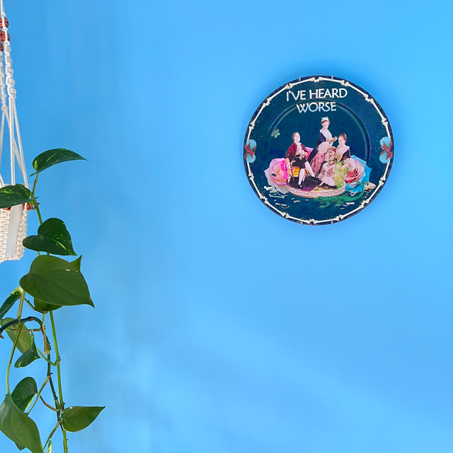 "I've Heard Worse" Deep Teal Green Upcycled Wall Plate - House of Frisson