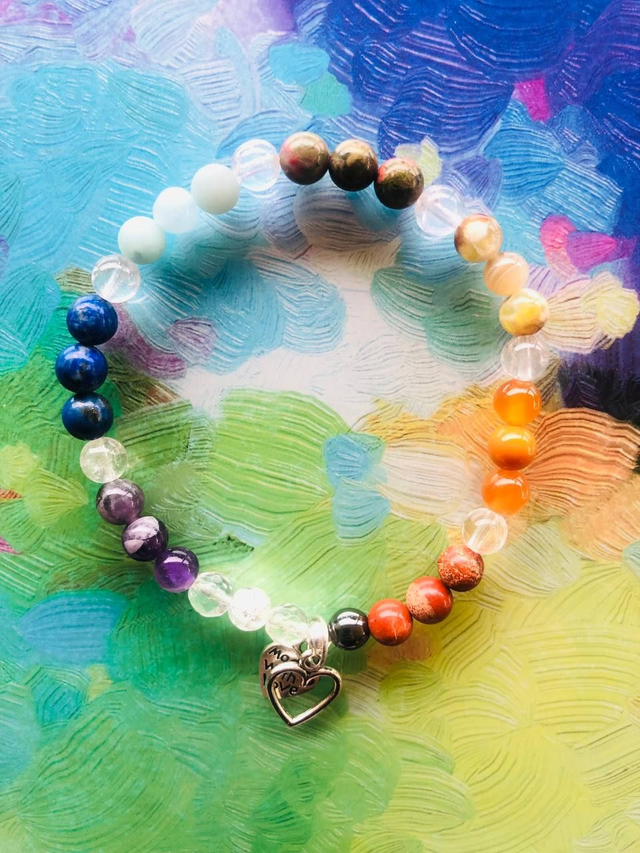 Bracelet Love Yourself 7 Chakras Arc-en-ciel