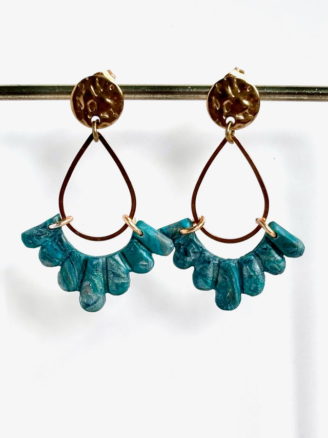 Boucles « Fleurs d’émeraude »