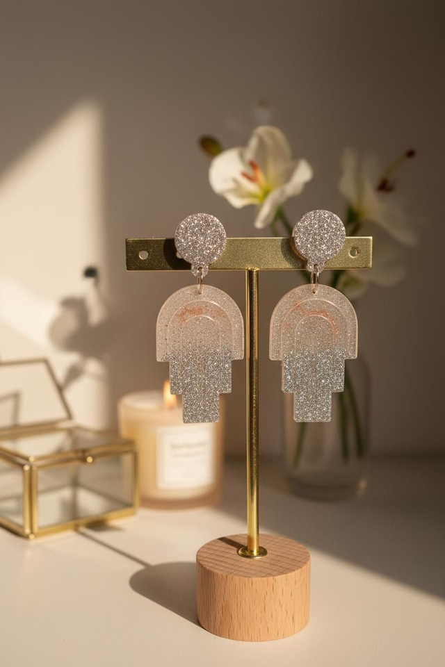 Boucles Pont - Collection Nude argenté 