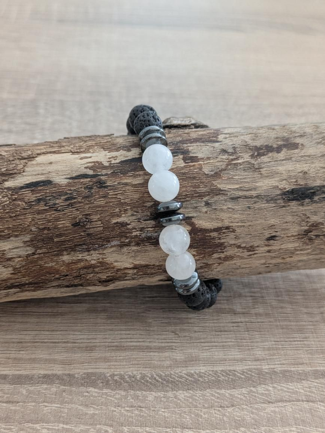 Pierre de lave/Pierre de lune/Hématite 