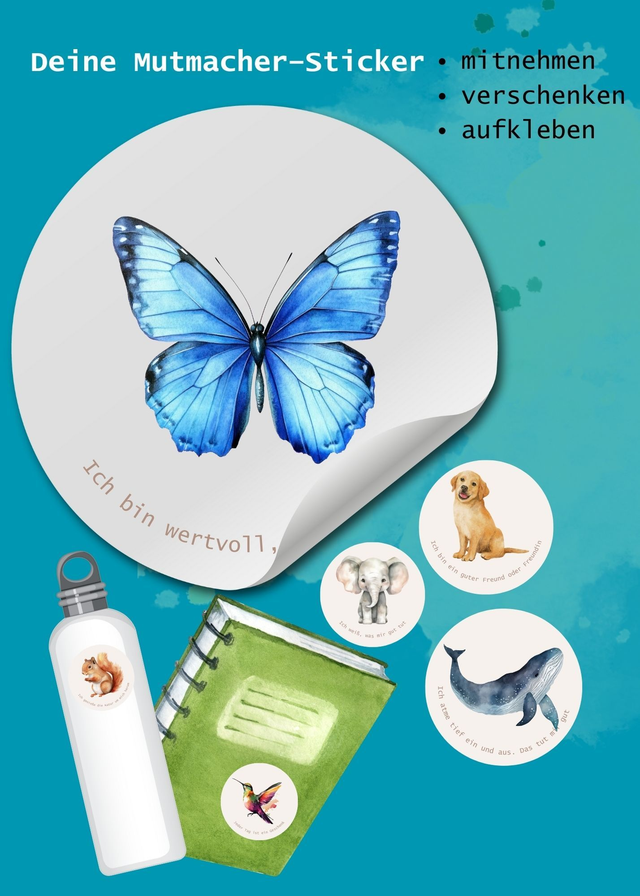 Sticker unserer Mutmach-Tiere