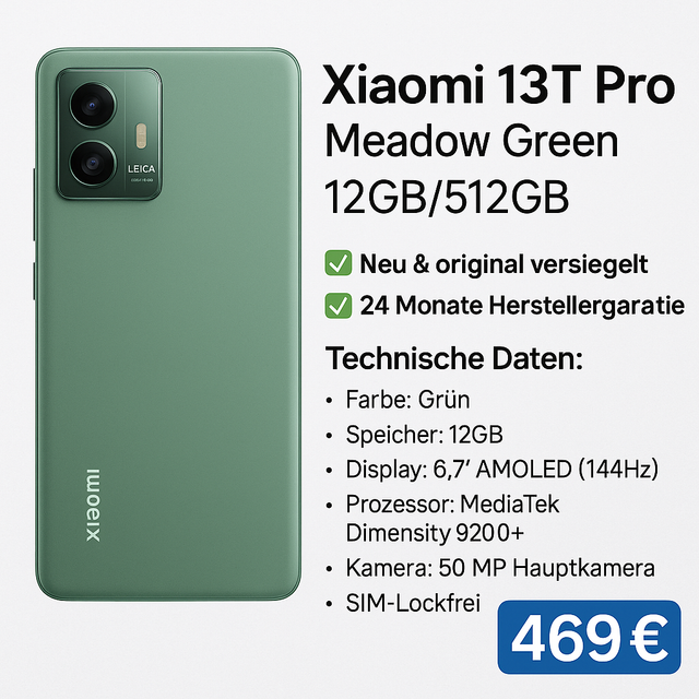 Xiaomi 13T Pro – Meadow Green (12GB/512GB)