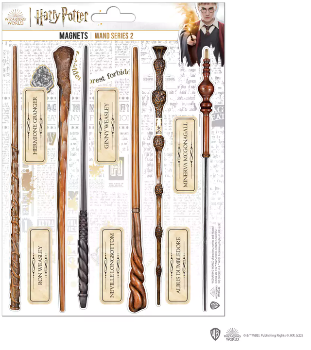 Plaque de 12 magnets mousse baguettes magiques - Harry Potter