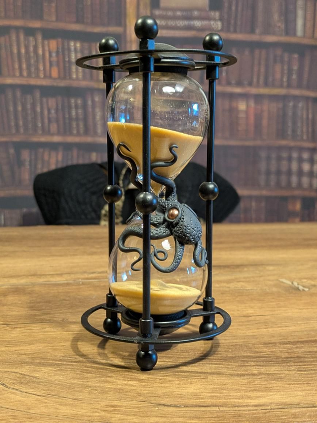 Sablier noir sable doré 15 min 19.5 x 9.3 cm