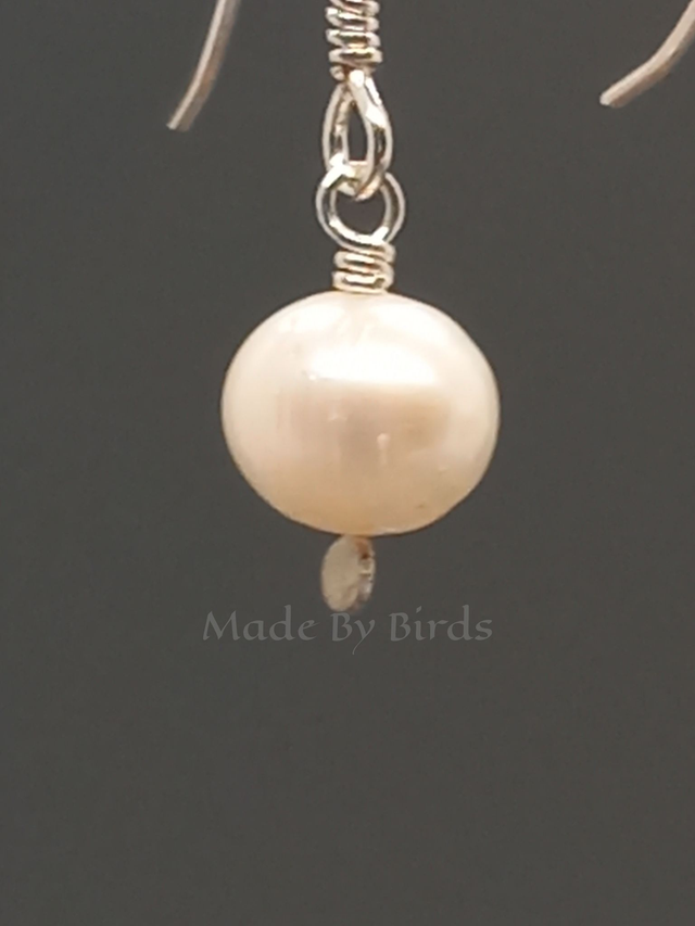 Fresh Water Pearl Sterling Silver Necklace & Earring Set