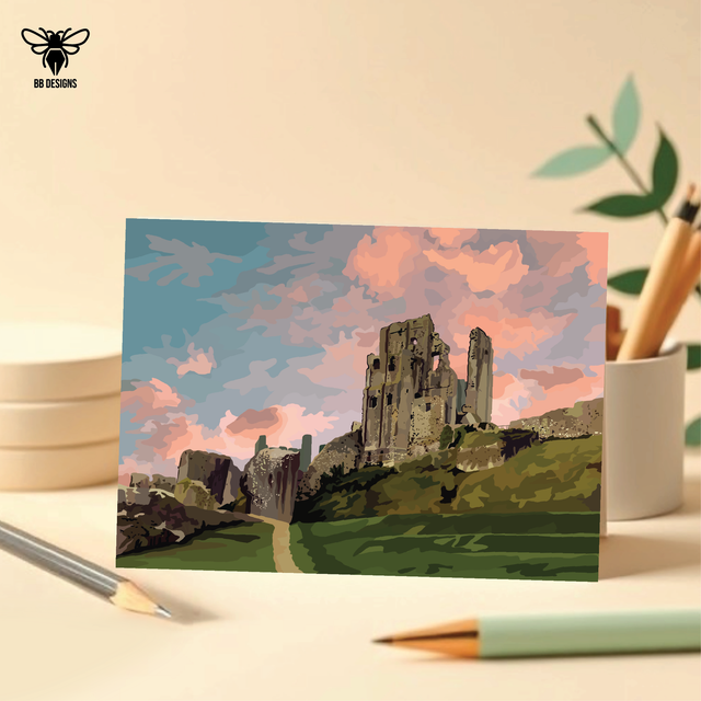 Corfe Castle - Note Card