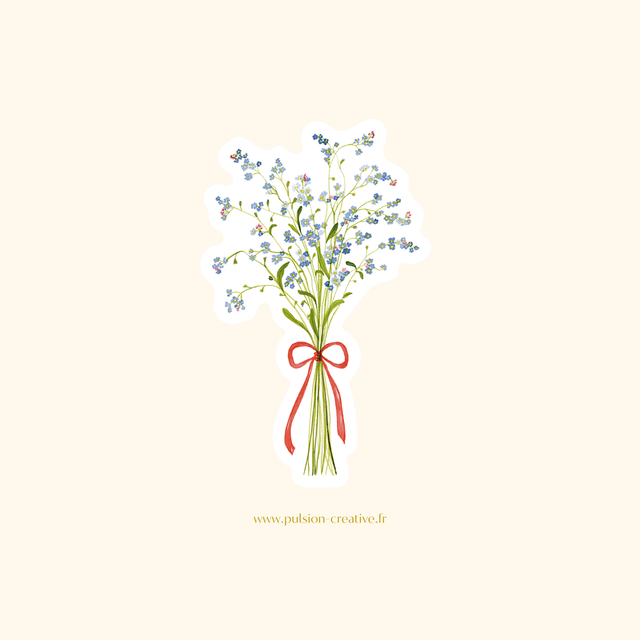 Sticker vinyle Bouquet de Myosotis