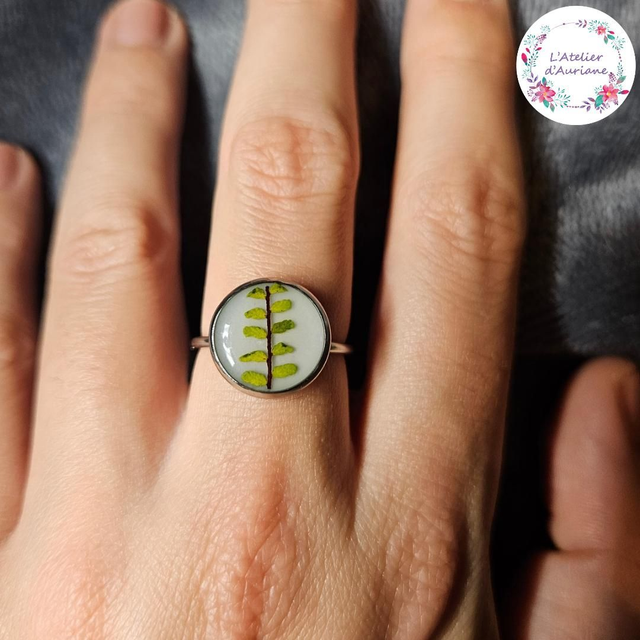 Bague "Fougère" argentée
