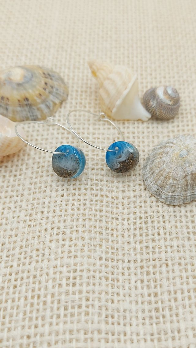 Handmade Aberporth Sand Hoop Earrings