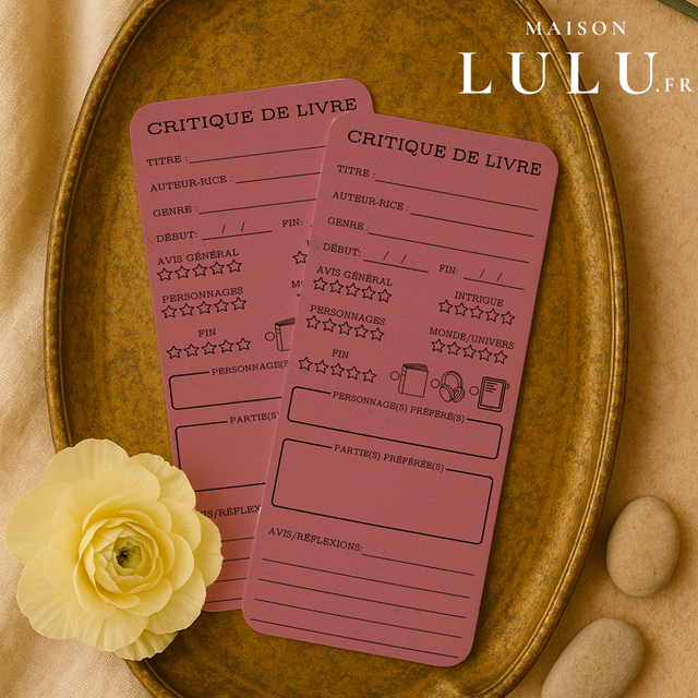 Marque page, critique de livre, 12 couleurs