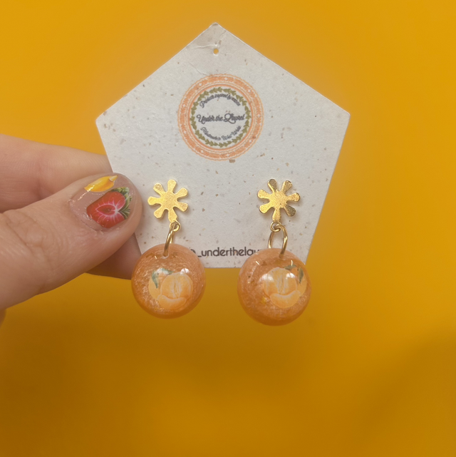 Orange Fruit Earrings