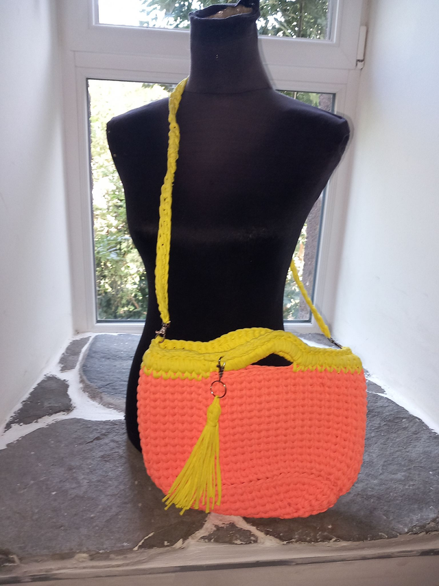 Sac à main fluo orange/jaune