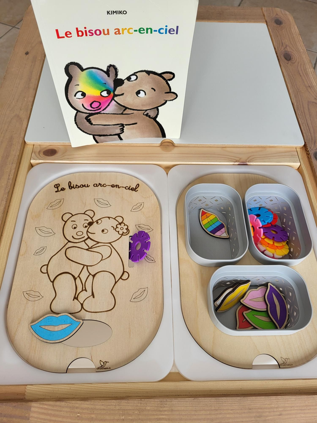 Le bisou arc en ciel + 9 jetons bisous inclus 