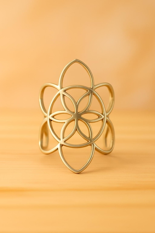 2)Bague Graine de Vie  Doré 