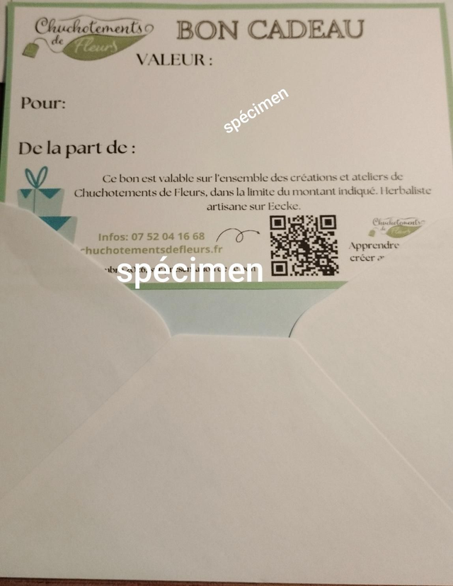 BON CADEAU (pour toute la boutique et atelier)