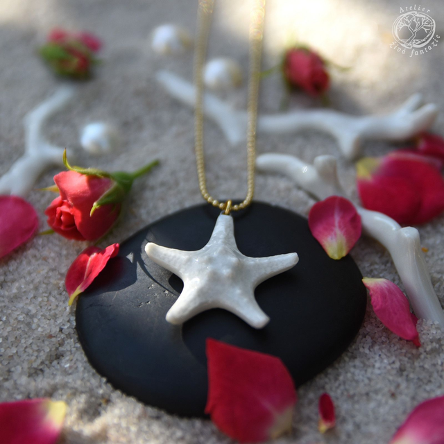 Porcelánový náhrdelník Mořská hvězdice