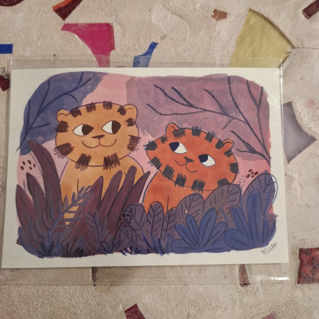 Mal26 A6 originale duo de tigres