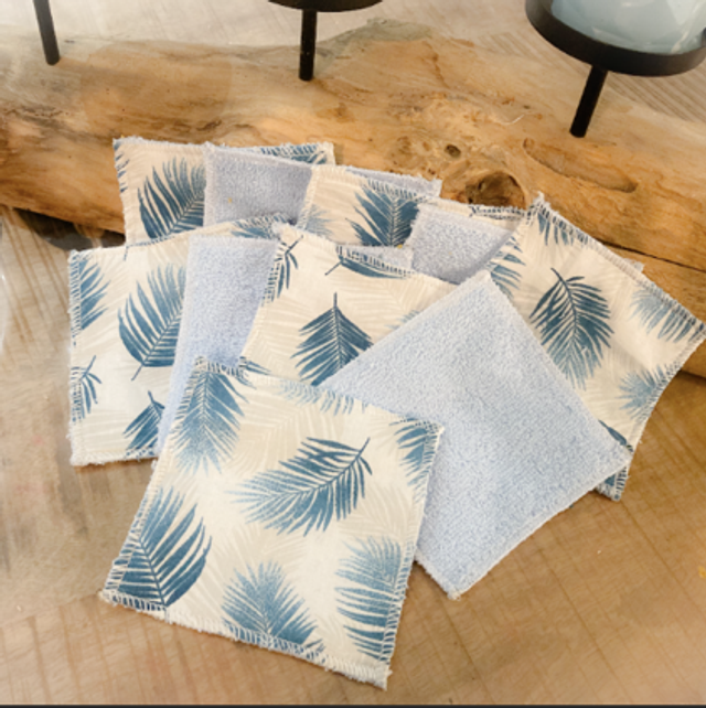 Lingette démaquillante feuillage en Coton