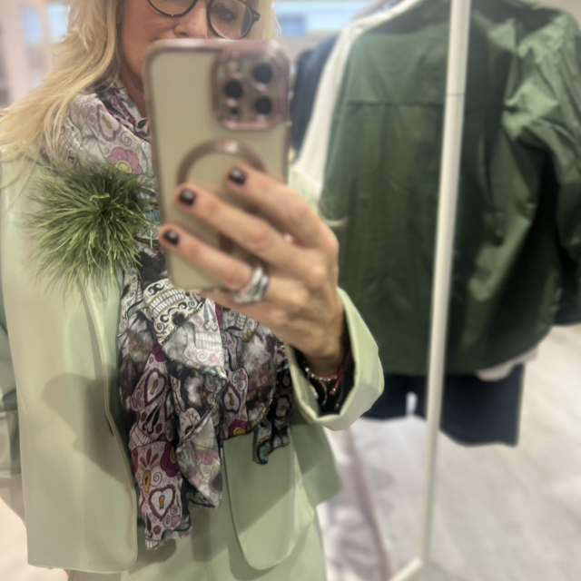 Leder vegan Anzug salbei