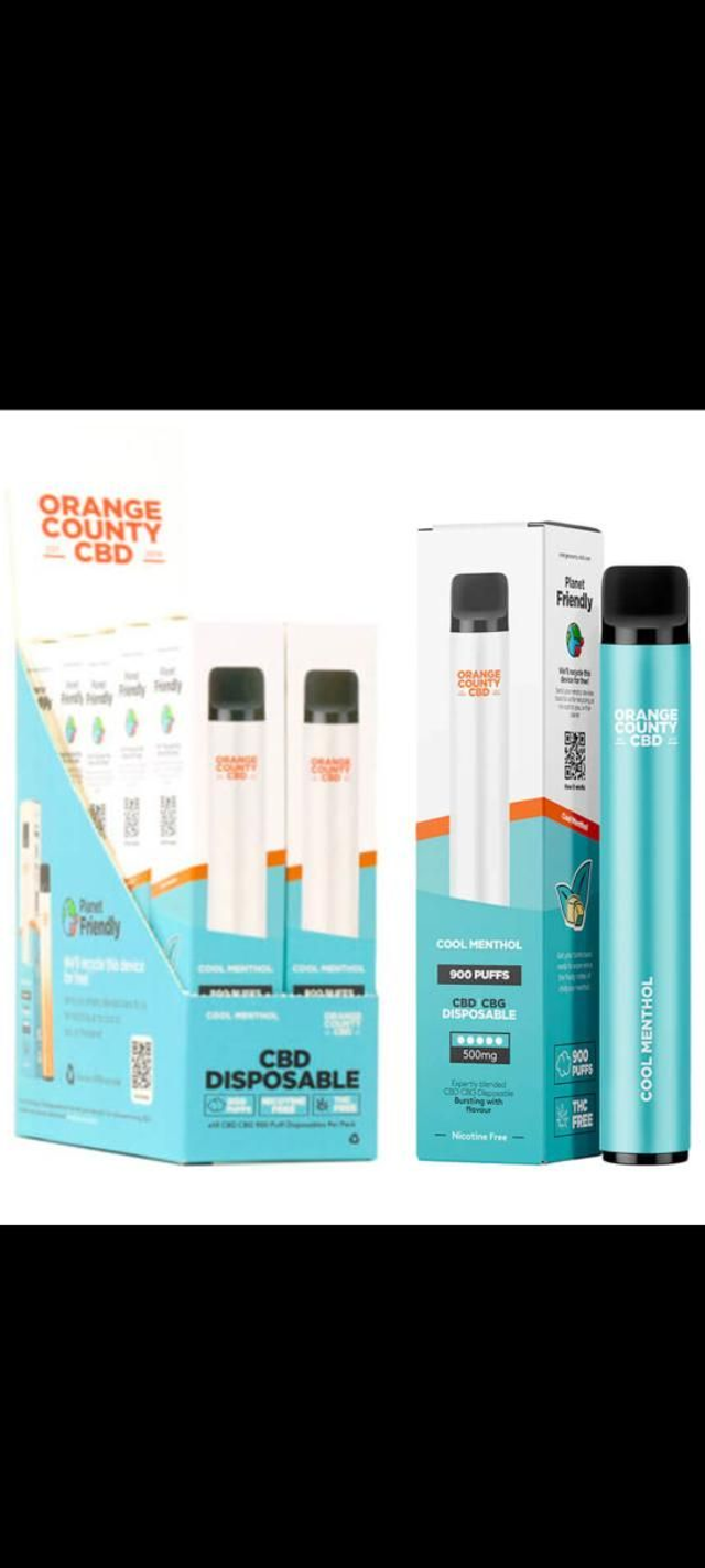 Orange County CBD 3ml Disposable Vape Pen 250 CBD + 250mg CBG Cool Menthol

