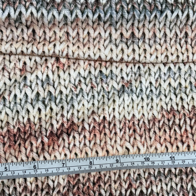 Viscose stretch jersey in neutral knit print