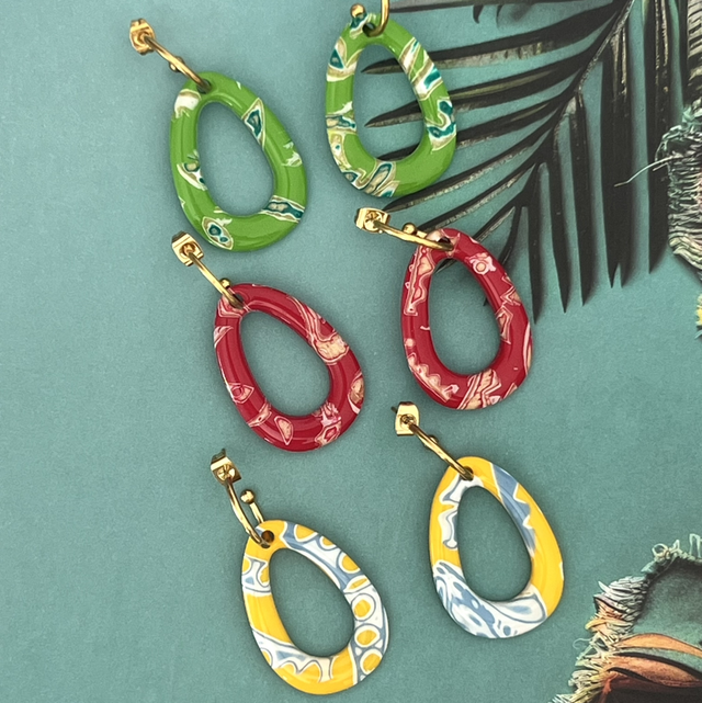  Boucles d’oreilles Palma vert jungle 