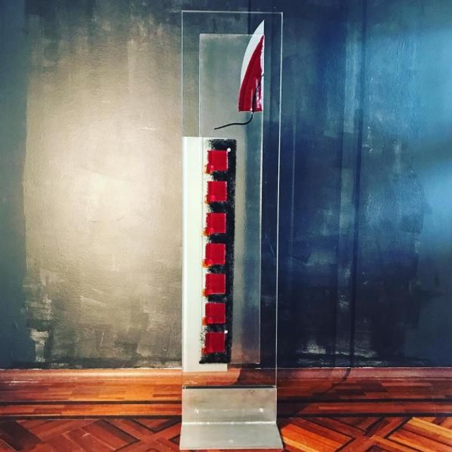 12 Glasobjekt "lucerna" 25 x 106 cm