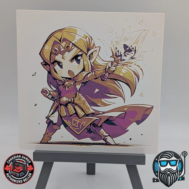 Tableau décoratif 3D Hueforge – Héroïne fantasy stylisée – Impression 3D PLA 200 x 200 mm