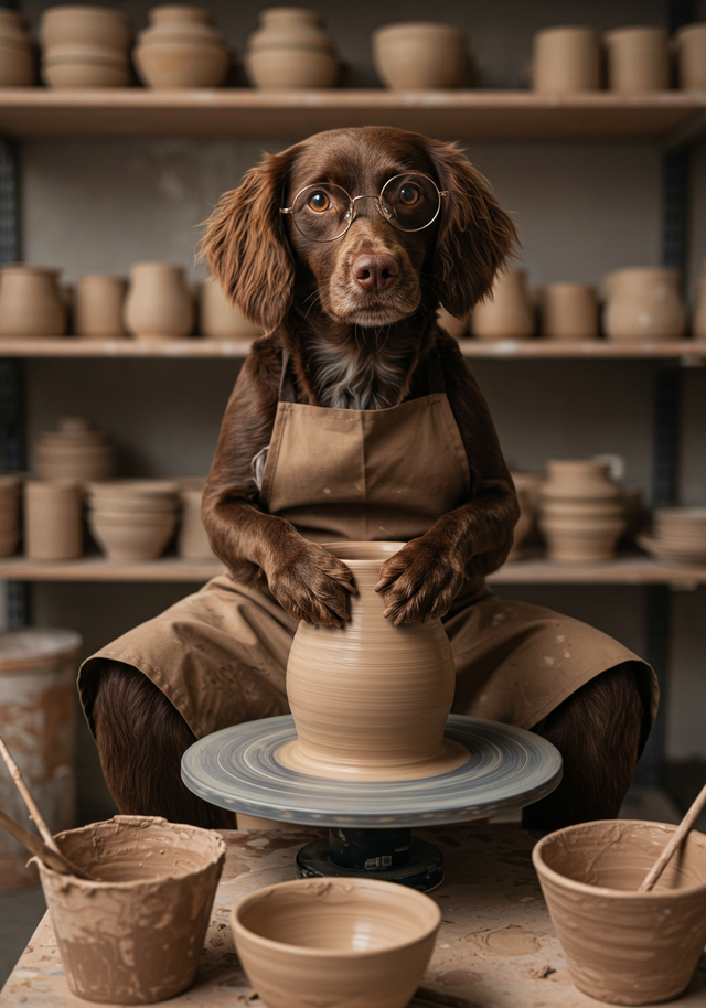 Sprocker Pottery Pal Framed Canvas