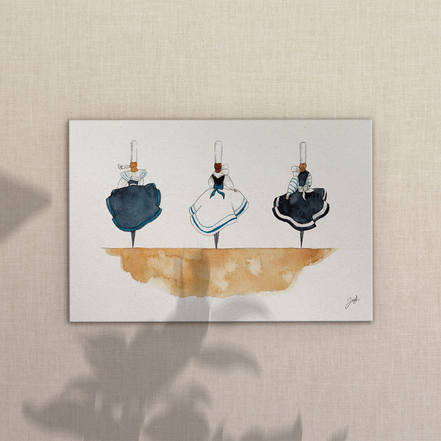 Carte postale - Bigoudène - Les Triplettes