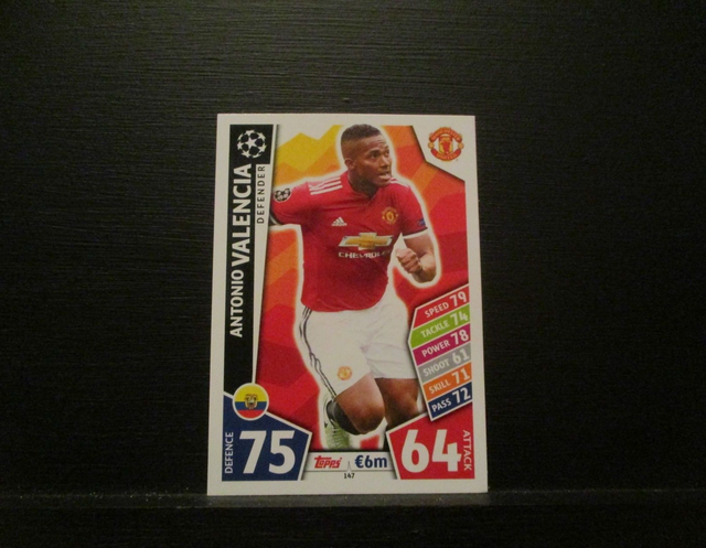 Antonio Valencia - UEFA Champions League Match Attax 2017/18 Original Trading Card #147