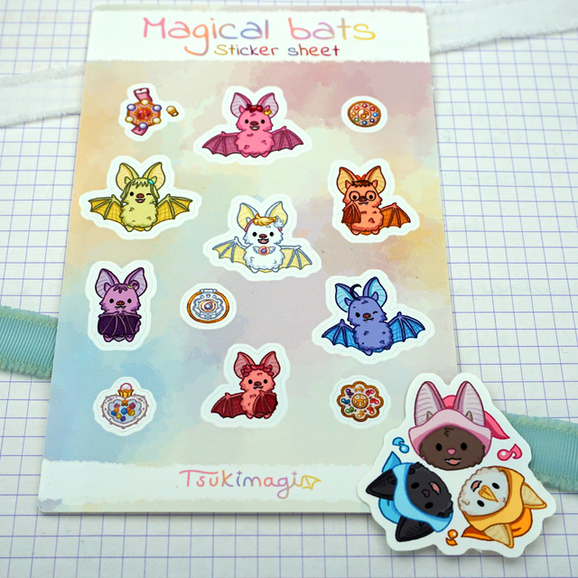 Planche de stickers - Magical Bats