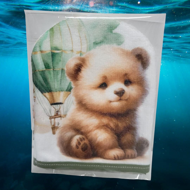 Gant de toilette ourson artisanale enfant