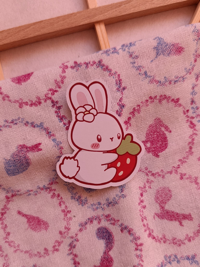 Erdbeer Hasen Sticker
