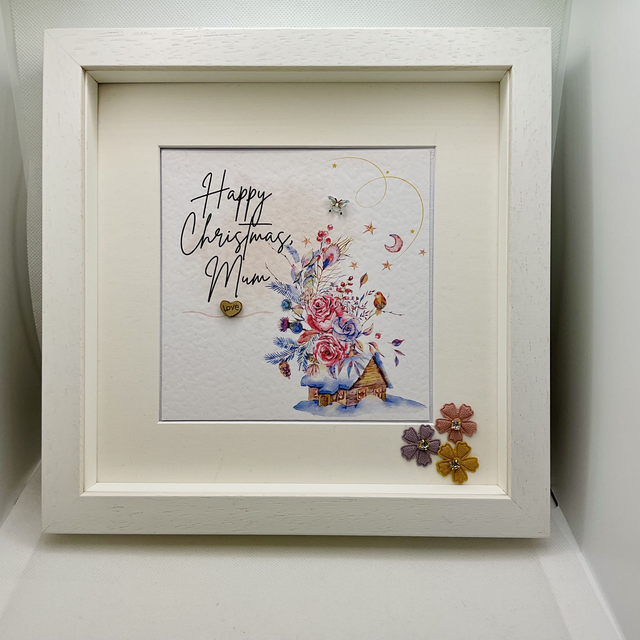 Personalised Christmas frame. Beautiful winter design. Christmas gift.