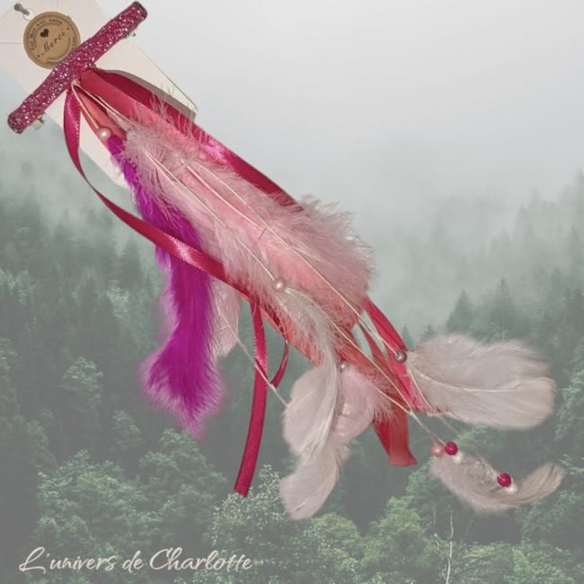 Barrette Amérindienne "Rose"