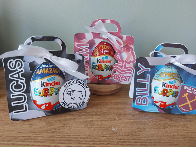 Football Themed Single Kinder Egg Holder With Kinder Egg Included