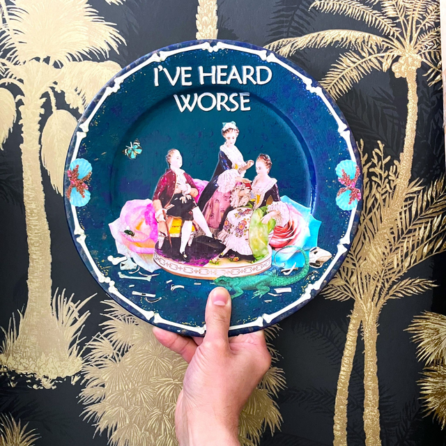 "I've Heard Worse" Deep Teal Green Upcycled Wall Plate - House of Frisson