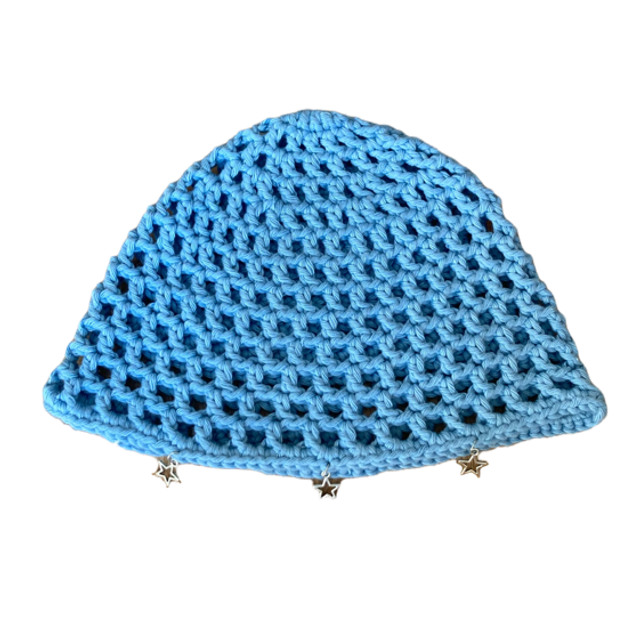 Filet de tête bleu ciel + pendentifs 