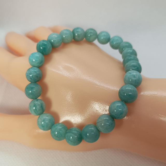Amazonite / Bracelet Boules de 8 mm / Rondes et Polies en Pierres Naturelles