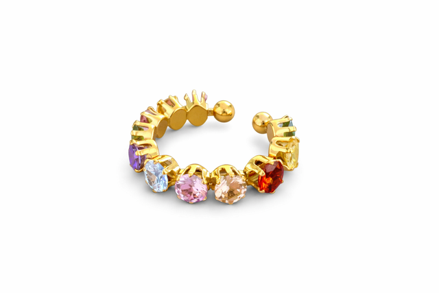 Anillo cristales multicolor 