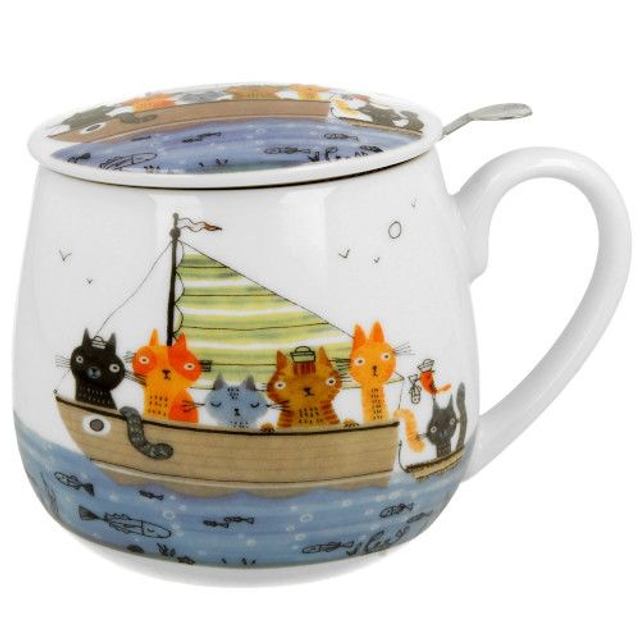 Taza crew, porcelana 0,40 l. filtro y tapa, en caja de regalo.*822