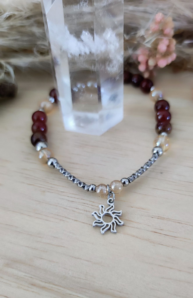 Bracelet "Anti-déprime" Grenat orange